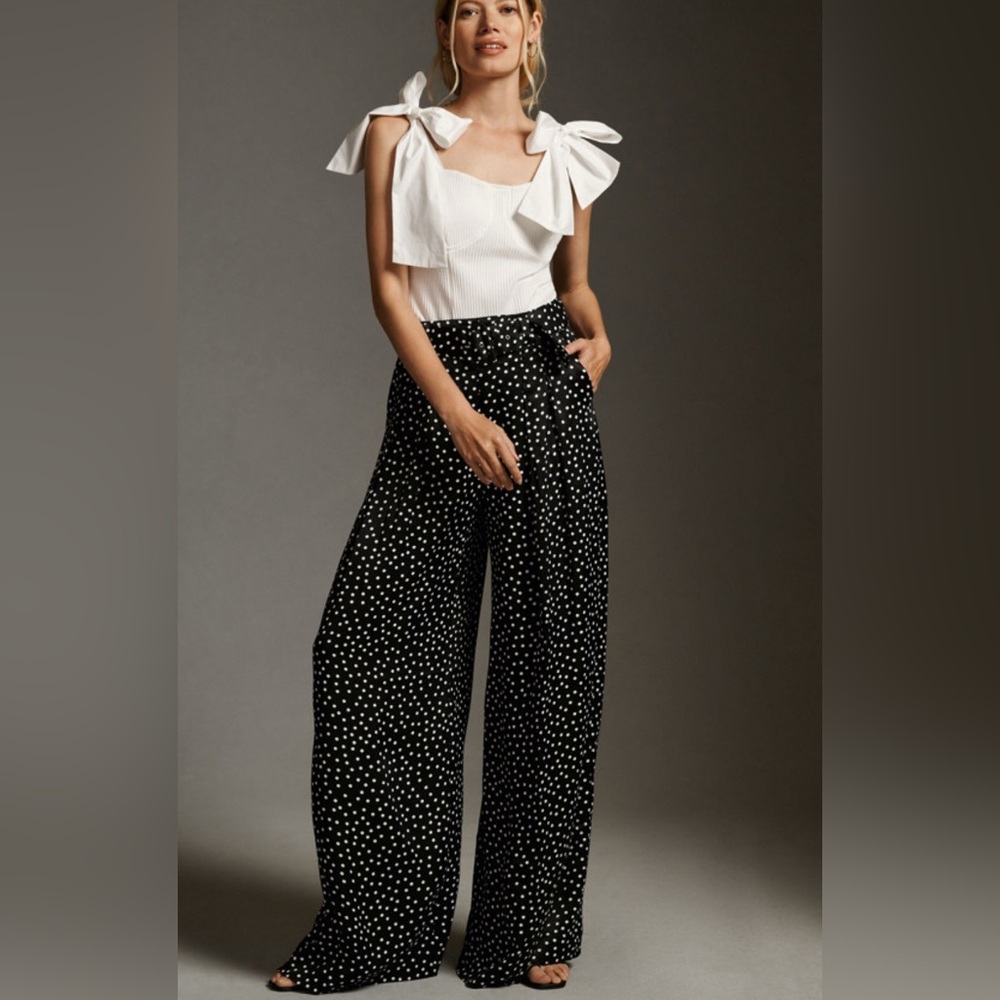 Maeve by Anthropologie - The Avery Pleated Wide-Leg Trousers - Size 0